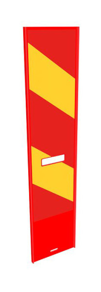 Schake Klemmbake für EURO, Schrankenzäune Typ 2/3, beklebt mit Folie Typ RA2/C, einseitig, rechtsweisend, Folie: 800x 200 mm, rot / gelb, 36050/3SKR