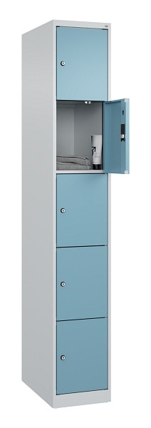 C+P Schließfachschrank Evolo PLUS, 5 Fächer, 1850x300x500mm, 7035/0010, 049000-105 S10009