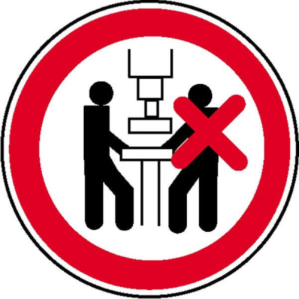 Stein HGS Verbotsschild, Maschine darf nur von einer Person bedient werden, 100mm / Alu, geprägt, 11.1021