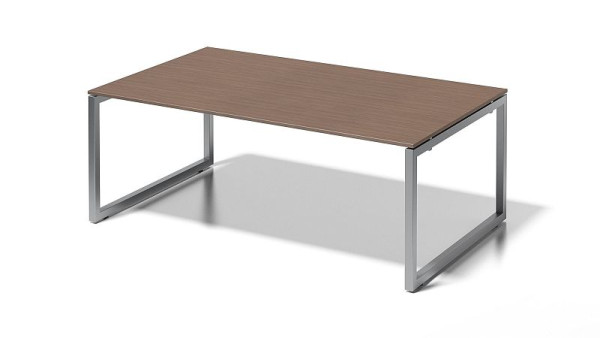 Bisley Cito Chefarbeitsplatz/Konferenztisch, 730 mm höhenfixes O-Gestell, H 19 x B 2000 x T 1200 mm, nußbaum/silber, DOF2012WN355