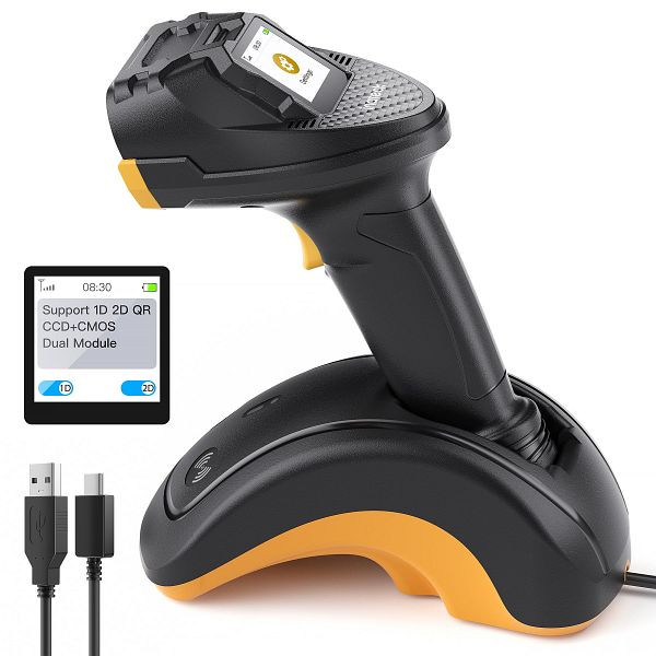 inateck Bluetooth 5.3 1D/2D Barcodescanner, Mit Touchscreen, CMOS+CCD Dual Module, Pro 8_black