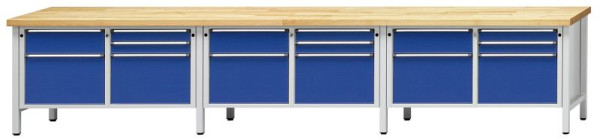 ANKE Werkbänke Kastenwerkbank, Modell 230 V, 4050 x 700 x 890 mm, RAL 7035/5010, BMP 40 mm, 303.745