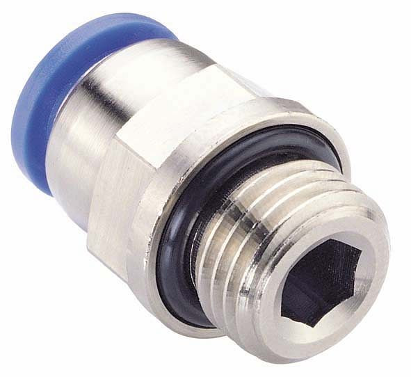 timmer B-GE-4-M5-MSv-bl, Gerade Einschraubverschraubung zylindrisch mit O-Ring-Abdichtung, Schlauch-Ø: 4 mm, Gewinde: M5, VE: 10 Stück, 03020100