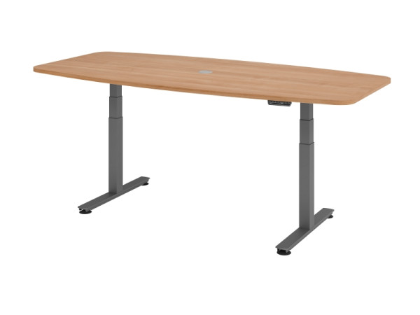 Hammerbacher Konferenztisch mit Memoryschalter, Nussbaum, VXDSM22/N/G