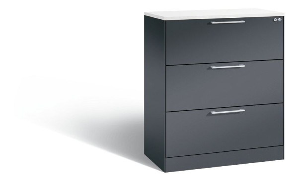 C+P Hängeregistraturschrank Asisto, H1010xB800xT435mm, Farbe: Schwarzgrau, Bügelgriff, 146043-312 S10077