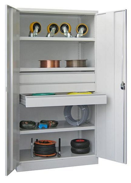 Pavoy Schwerlastschrank 1950/630/1040, Drehgriff, ohne Trennwand, 3 Böden, Schubladen: 3x125, 36362-104-003-905512