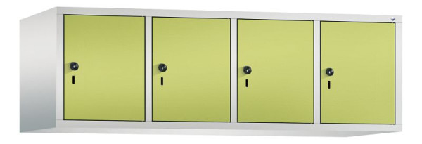 C+P Aufsatz-Garderobenschrank Evolo, 4 Abteile, H500xB1590xT500 mm, Lichtgrau/Viridingrün, 48090-42 S10040