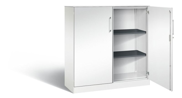 C+P Flügeltürenschrank Asisto, H1310xB1200xT435mm, Farbe: Verkehrsweiß, Bügelgriff, 3 OH, 141031-000 S10103