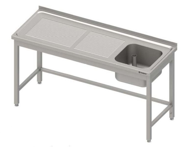 Stalgast Spültisch ohne Grundboden 1400x700x850 mm, mit einem Becken links, mit Aufkantung, verschweißt, VST14720LA