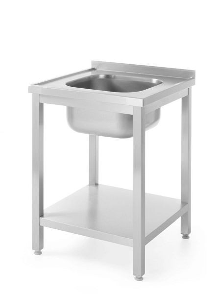 Hendi Arbeitstisch mit Spülbecken, und Regal 600x600x850/880, 811856