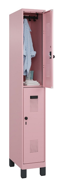 C+P Doppelstöckiger Spind Evolo PLUS, mit Füßen, 2 Fächer, 1950x300x500mm, 3015, Drehriegel, 049310-10 S10024