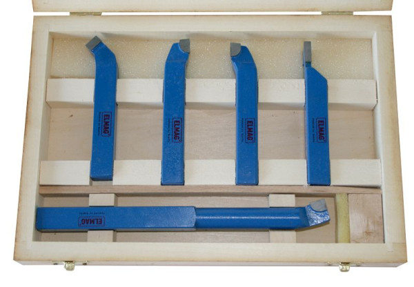 ELMAG Drehstähle-Satz 12x12 ISO, 5-teilig, Je 1 Drehmeissel ISO 2R, 6 R und L, 7R, 8, 89020