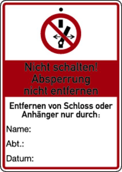 Schilder Klar Absperrung nicht entfernen!, 105x148x1.5 mm Kunststoff, 7124/71