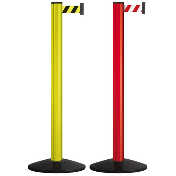 Stein HGS Personenleitsystem -Beltrac Extend Safety-, mobil, rot (RAL 3020), schwarz/gelb schraffiert, mit Sicherheits-Gurtendstück (selbstlösend), 11257-r1403