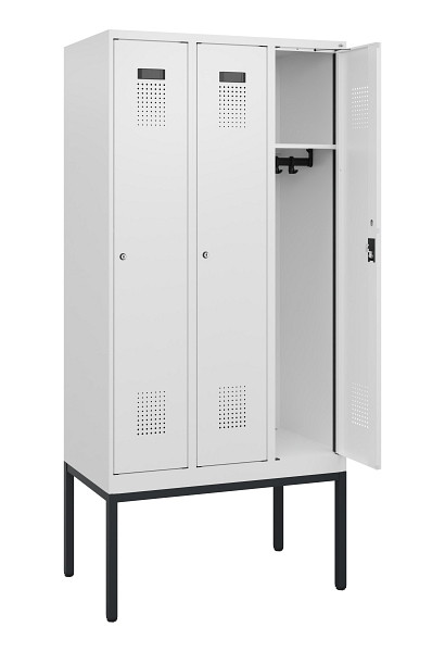 C+P Spind Evolo PLUS, Gestell, 3 Abteile, 1950x900x500mm, 9016/9016, Zylinderschloss, 0490305-30 S10047