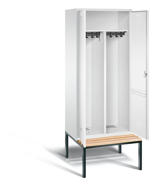 C+P Schwarz-Weiss-Spind Evolo, H2090xB810xT815mm, Farbe: Verkehrsweiß, 48052-22 S10049