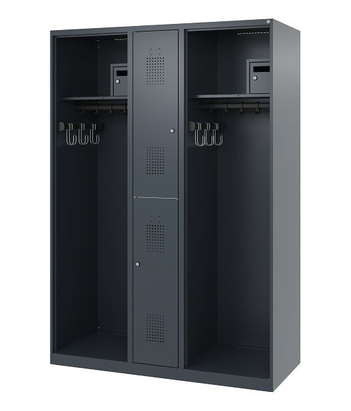 C+P Feuerwehrspind Evolo, Modell MAXI, 2 Abteile, H1850B1300T500 mm, Anthrazit, 0496015-030 S10001