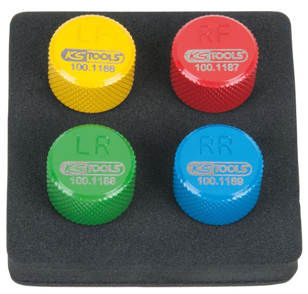 KS Tools RDKS / TPMS Reifenentlüfter-Satz, 4-teilig, 100.1185
