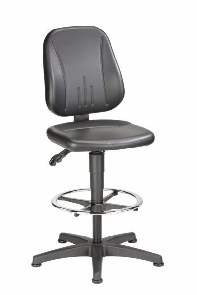 bimos Unitec mit Gleiter und Fußring und Kunstleder schwarz, Sitzhöhe 580-850 mm, 9651-0551