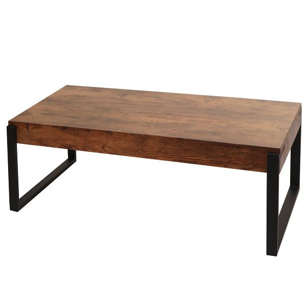 Mendler Couchtisch HWC-L53, Wohnzimmertisch Beistelltisch Sofatisch, Metall 43x110x64cm, dunkle Wildeiche, 99699