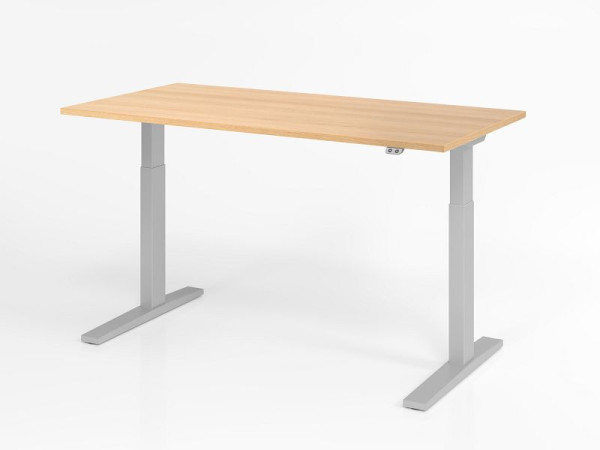 Hammerbacher Schreibtisch XMKA16, 160 x 80 cm, Platte: Eiche, 25 mm dick, ABS-Dickkante, Rechteckform, VXMKA16/E/S