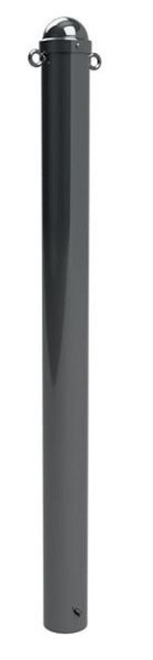 Schake Stilpoller Typ 496B -ortsfest- zum Einbetonieren, Ø 102mm, mit Zierkappe, beschichtet RAL 7016, mit 2 Ösen, 496B+2