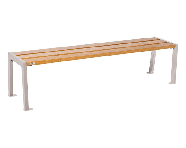 Procity Sitzbank Ohne Rückenlehne Silaos 1800 mm, Holz & Stahl, helle Eiche/RAL 7044, 209632.7044.CHEC