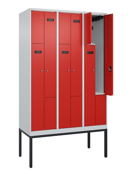 C+P Z-Spind Evolo PLUS, Gestell, 6 Fächer, 2120x1200x500mm, 7035/3020, Zylinderschloss, 0490337-326 S10034
