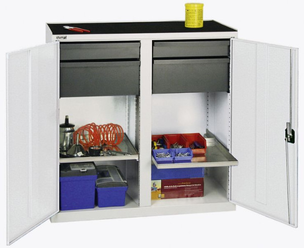 stumpf Werkzeug- und Materialschrank Serie 3000, 7035/7035, 2 Schubladen 100 mm, 2 Schubladen 200 mm, 2 Wannenböden, 3002307