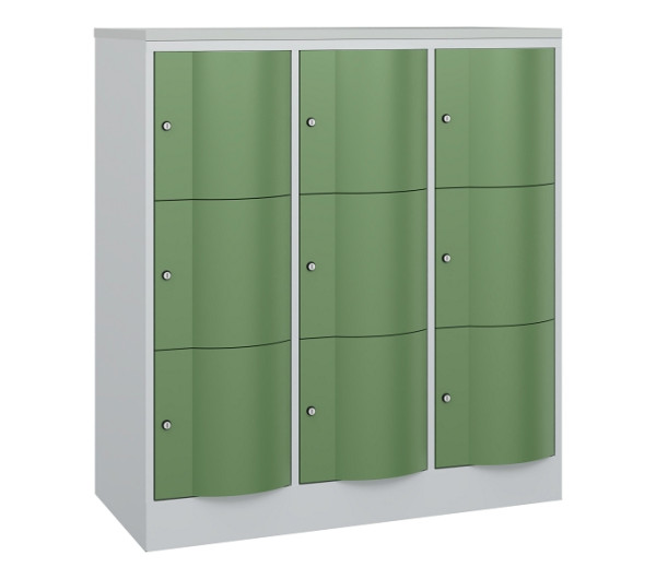 C+P Schließfachschrank Resisto, H1255xB1148xT540mm, 7035/6011, 8573-372 S10736