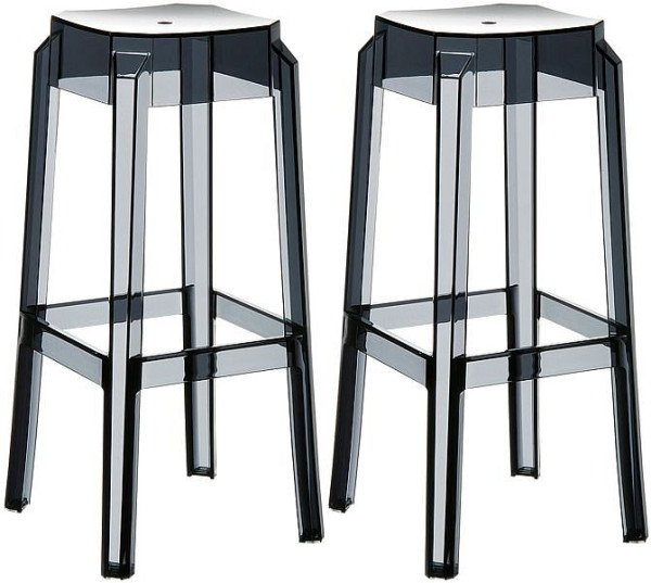 CLP Barhocker Fox, transparent, schwarz, VE: 2 Stück, 305309
