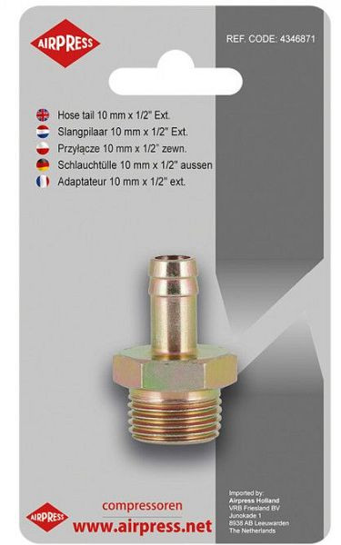 Airpress Schlauchanschluss 1/4" x 10 mm Außengewinde in Blister, 4346810