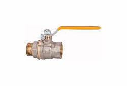 Riegler Kugelhahn mit gelbem Stahlhebel, leichte Ausführung, Innen/Außengewinde, 103224