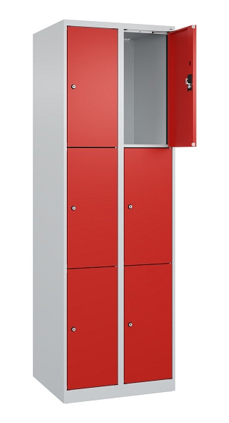 C+P Schließfachschrank Evolo PLUS, 6 Fächer, 1850x600x500mm, 7035/3020, 049000-203 S10005