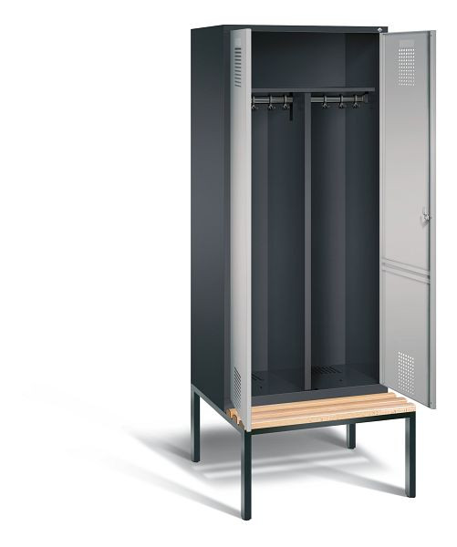 C+P Schwarz-Weiss-Spind Evolo, H2090xB810xT815mm, Farbe: Schwarzgrau / Weißaluminium, 48052-22 S10008