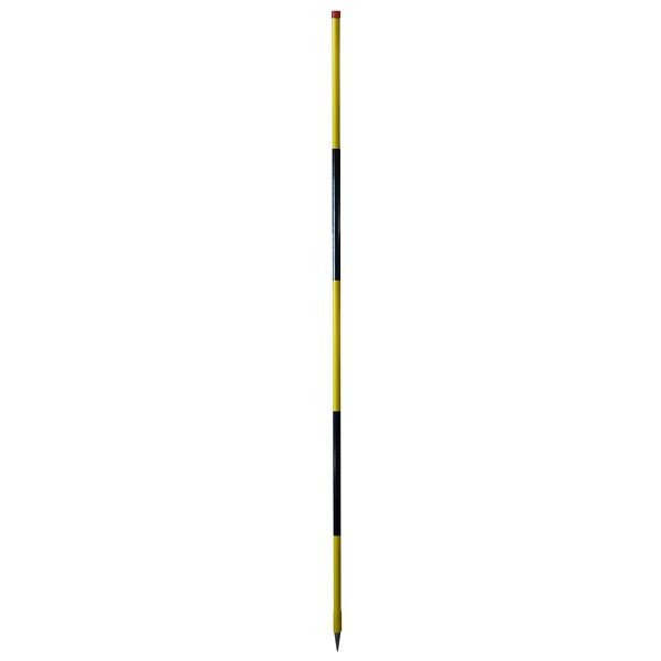 NESTLE Schneeleitstab Stahlrohr 50cm-Teilung schwarz/gelb, runde Spitze, 2,5m, VE: 12 Stück, 11305000