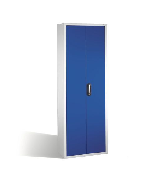 C+P Magazinschrank Serie 13, H1980xB700xT300mm, Farbe: Lichtgrau / Enzianblau, Muldengriff, 133113-21 S10043