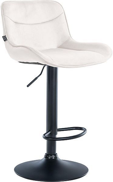 CLP Barhocker Vonore Samt schwarz, creme, 323562, 4255716309800