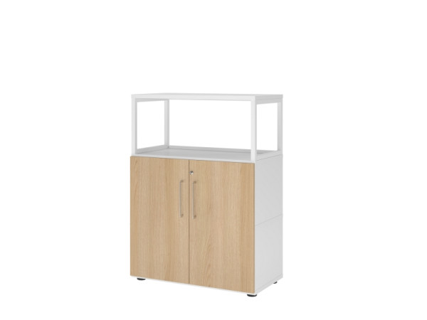 Hammerbacher Regal/Türen, 3OH, weiß/eiche, VFW38T2RG/W/E/BS
