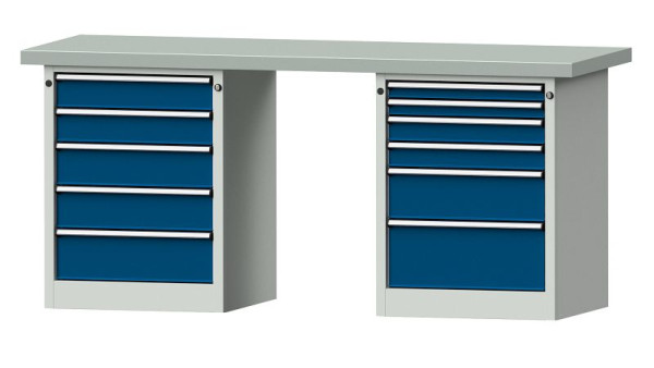 ANKE Werkbänke Kombiwerkbank, Modell 841 V, 2000 x 700 x 900 mm, RAL 7035/5010, ZBP 50 mm, 415.127