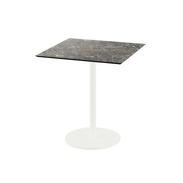 Feros Urban Terrassentisch Weiß gestell + Galaxy Marble HPL 70x70 cm, 130021577