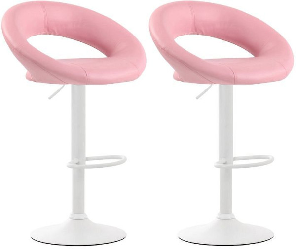 CLP Barhocker Olinda Kunstleder weiß, pink, VE: 2 Stück, 320283