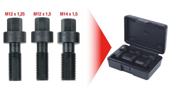KS Tools Radmuttern-Gewindereparatur-Satz, 3-teilig, 150.1355