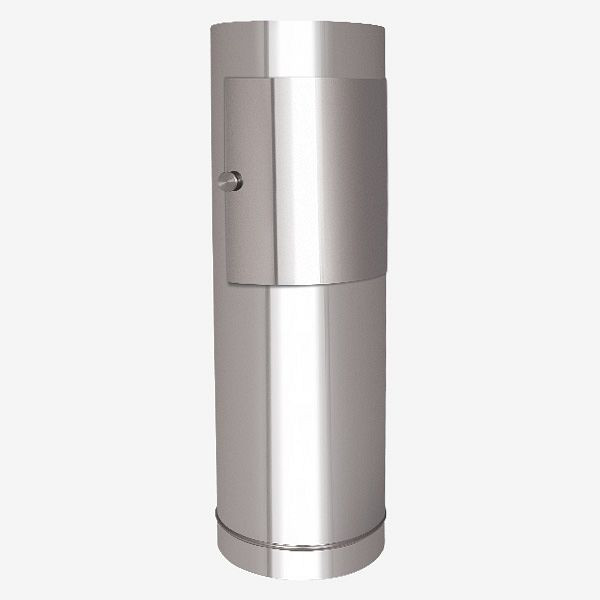 HKW Freistehende Einwurfsäule FUSION (Endmodul) - Edelstahl Ø 250 mm, 9070