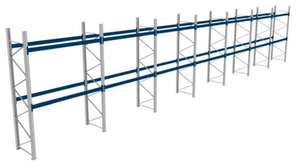 BITO Palettenregal P2 4005x1100x19900 Komplettregal, 2E, 800 RAL5010 U, 56445