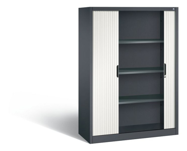 C+P Rollladenschrank Omnispace, H1660xB1200xT420mm, Farbe: Schwarzgrau / Verkehrsweiß, Griffmulde, 4 OH, 3213-00 S10146