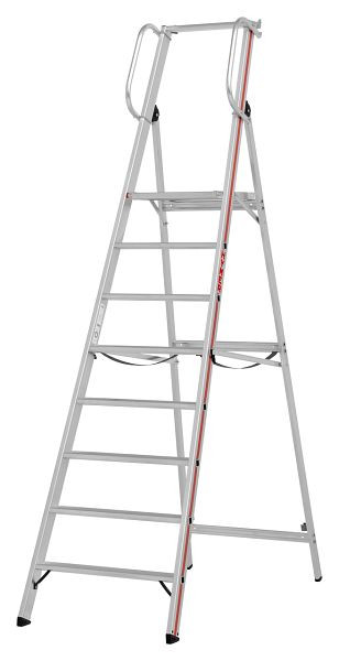 HYMER Plattformleiter mit Handlauf, 8 Stufen, Standhöhe 1,85 m, 808008