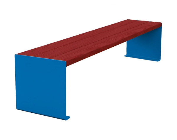 Procity Sitzbank Kube, 1800 mm, Stahl & Holz Ohne Rückenlehne, Mahagoni/RAL 5010, 306392.5010.ACAJ