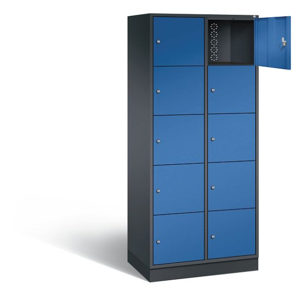 C+P XL-Schließfachschrank Intro, H1950xB820xT490mm, Farbe: Schwarzgrau / Enzianblau, 8570-202 S10137