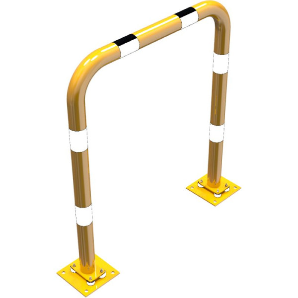 Stein HGS Rammschutzbügel -Solid- Ø 76 mm, 1000x1150mm, zum Aufdübeln mit Bodenplatte 220 x 220 mm, 477.09npbg